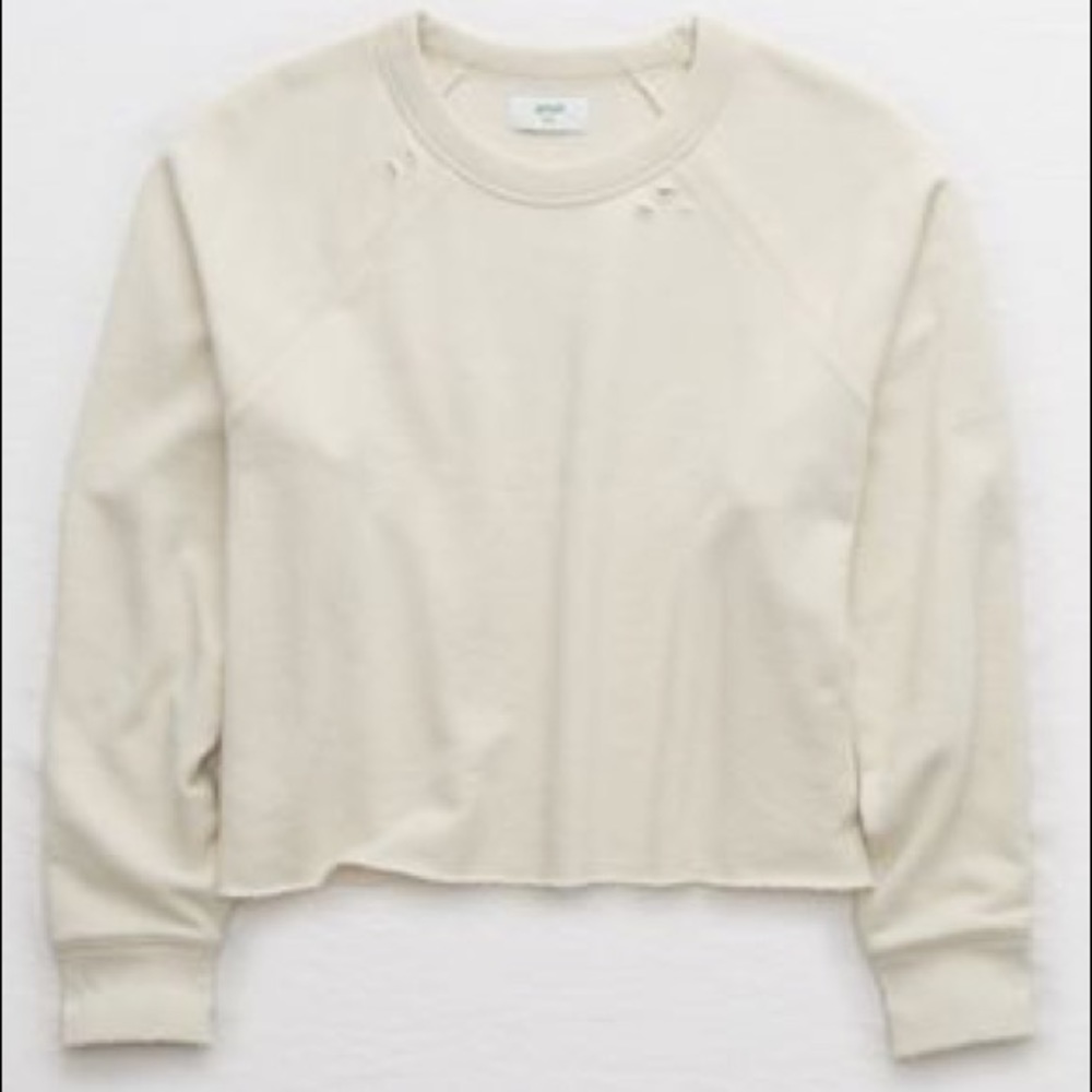 Aerie Sunday Soft Distressed Sweatshirt